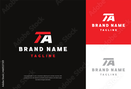 TA modern initial monogram logo design vector. It will be suitable for which company or brand name start those initial. 
