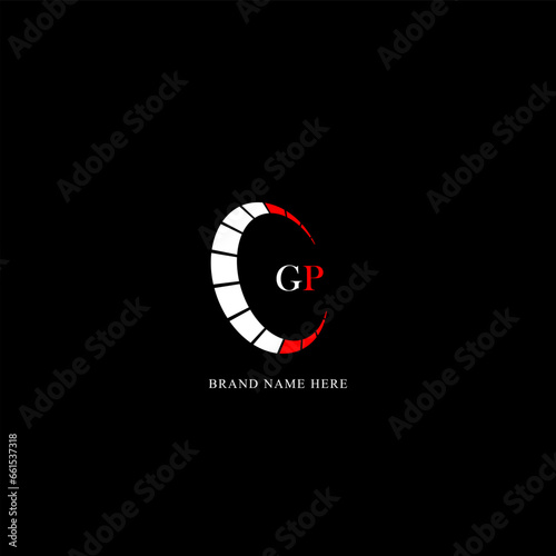 GP logo. G P design. White GP letter. GP, G P letter logo design. Initial letter GP linked circle uppercase monogram logo. G P letter logo vector design. 