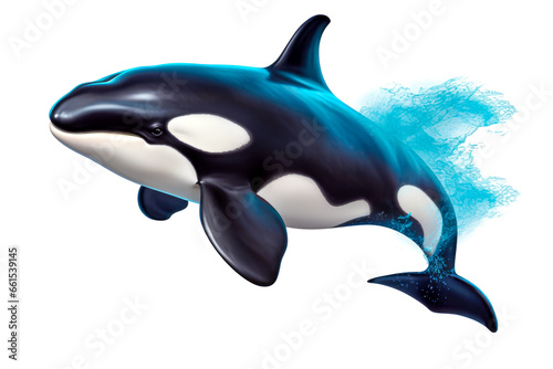 Killer whale isolated on a white background.