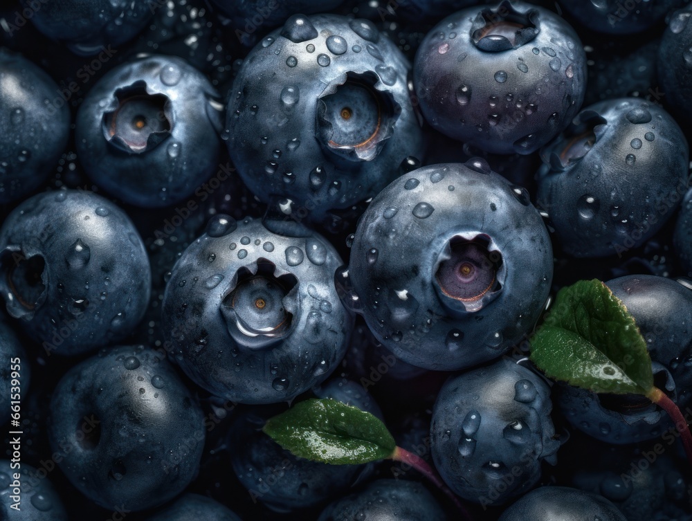 Fresh blueberries with water drops Fresh blueberries with water drops
