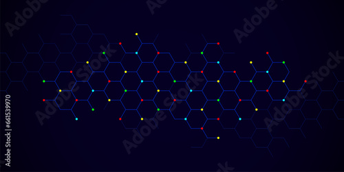 Vector illustration of hexagons pattern. Geometric abstract background with simple hexagonal elements. Creative idea for medical, technology or science design
