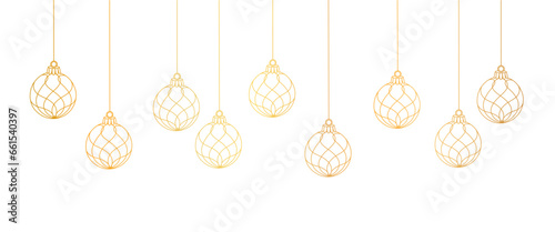 hanging christmas ball line art style. vector christmas elements