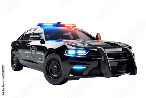 Emergency Response Police Car Isolated on Transparent Background