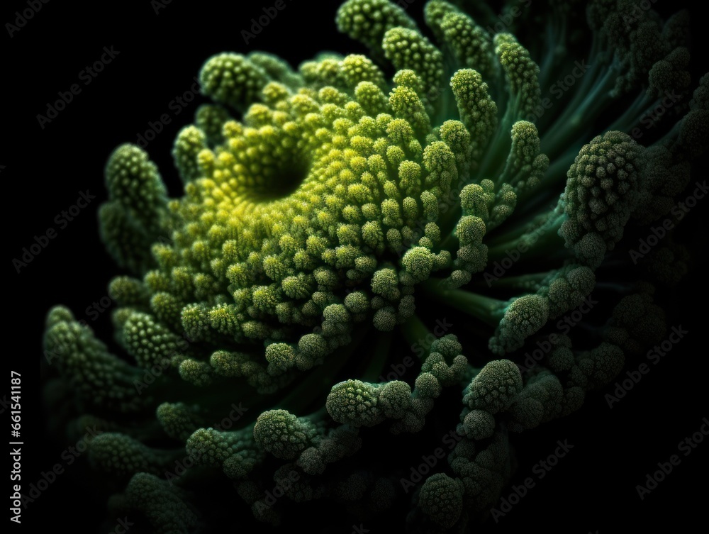 Fresh romanescu with water drops Fresh romanescu with water drops