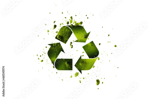 Nature-Promoting Green Recycling Icon Isolated on Transparent Background