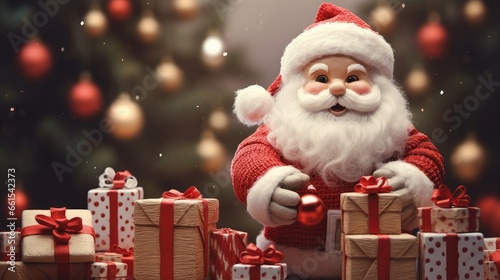 Figurine of Santa Claus with gifts