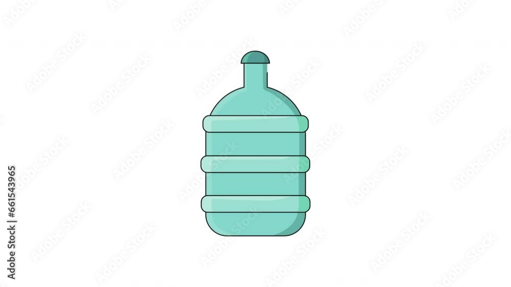 The animation forms a moving water gallon icon