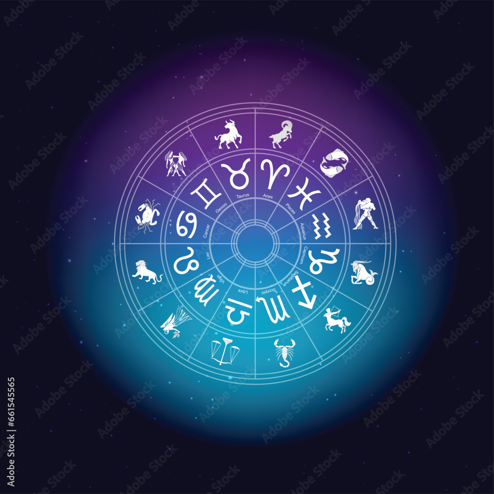 zodiac sign in space with glowing star vector background zodiac sign in space with glowing star vector background