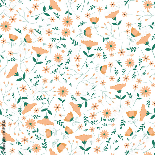 Floral pattern in seamless style. © Threecorint