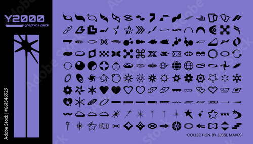 Y2K Futuristic Vector Graphic Elements