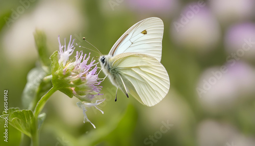 Large Cabbage White in flight. Butterfly in natural environment. © Iqra