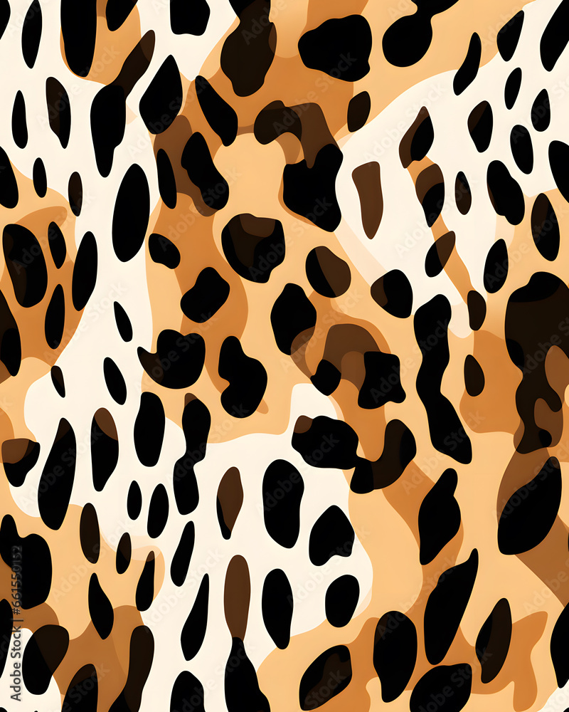 Leopard skin print seamless hand drawn pattern Leopard skin print seamless hand drawn pattern