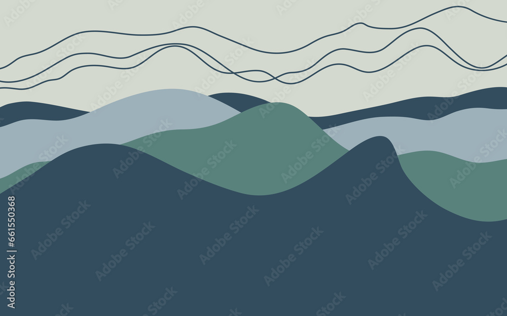 Modern Abstract Landscapes Vector EPS