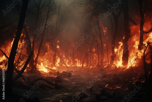 fire in the forest, Generative AI