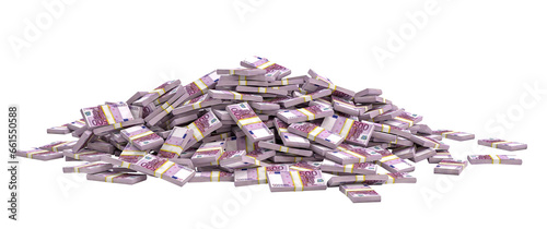 Billede på lærred bundles of euros amassed in a small group.
