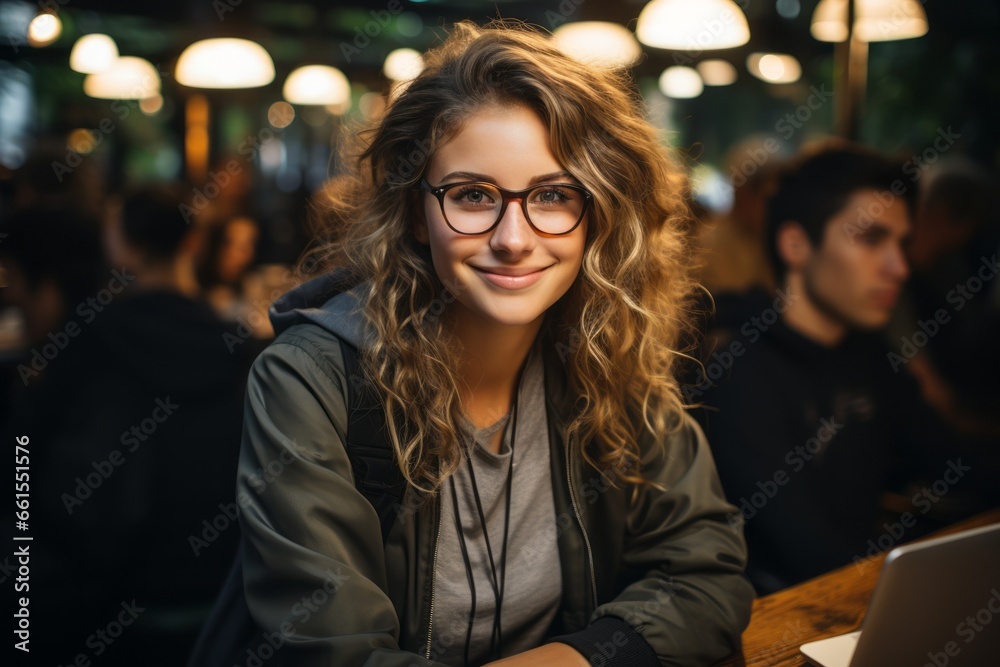 Young woman in the cafe Young woman in the cafe