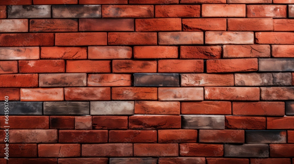 Obraz premium a brick wall with a red brick pattern