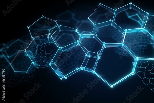 Abstract hexagonal medical structure. Generative AI