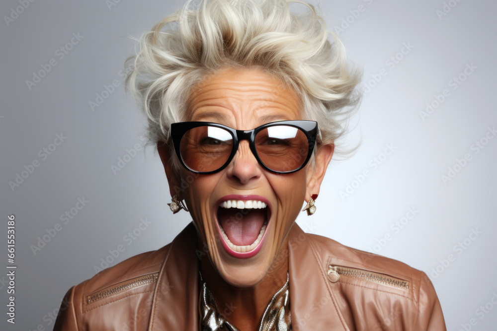 Portrait of a Caucasian woman in casual clothes on a white background Portrait of a Caucasian woman in casual clothes on a white background