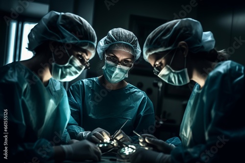 Group of doctors in operating room photo