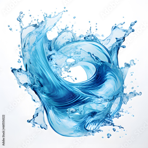 Whirlpool blue water isolated on white background