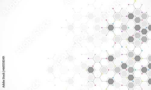 Abstract design element with geometric background of hexagons shape pattern