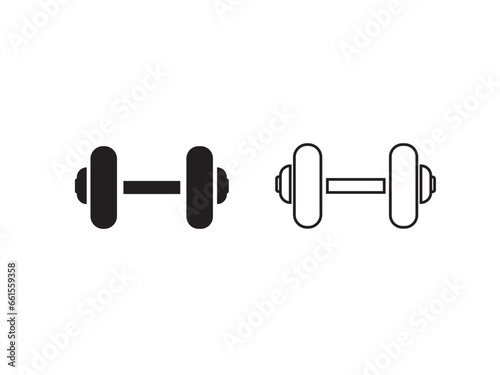 Dumbbell icon make with vector