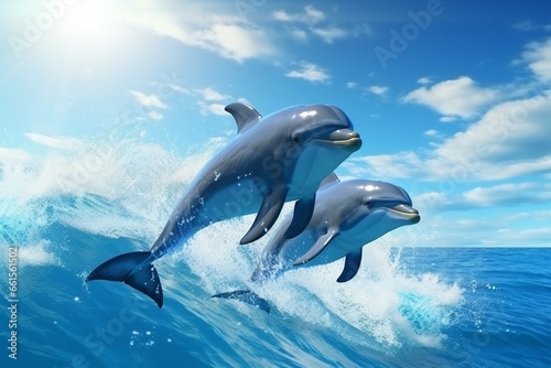 dolphin in the water, Generative AI © Nino60