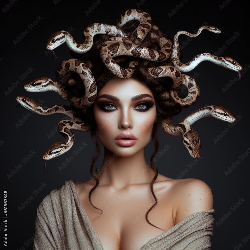 Feminine Power in Medusa's Story. Pretty intense gaze of Greek