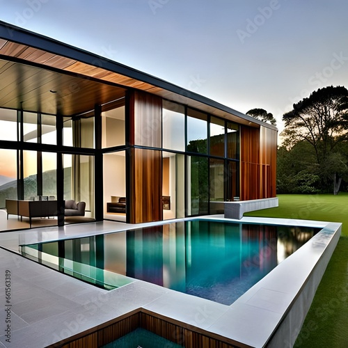 modern villa with pool and terrace © Mazhar