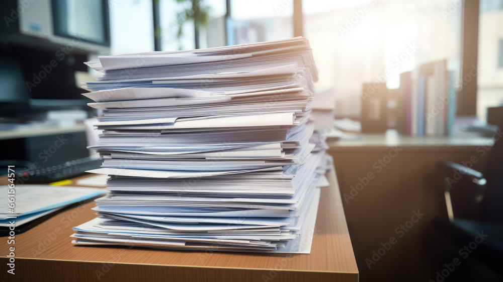 Stack of documents on the office desk. Stack of documents on the office desk.