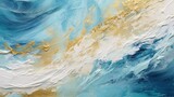 an abstract painting of blue and gold in the style of.Generative AI