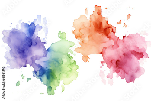 Four Captivating Watercolor Patterns on isolated background