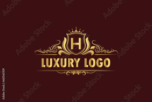 luxury latter golden logo design