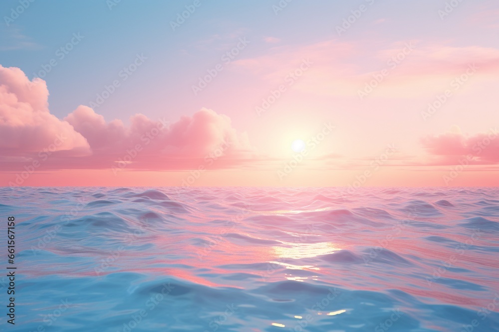 sunset over the ocean, Generative AI