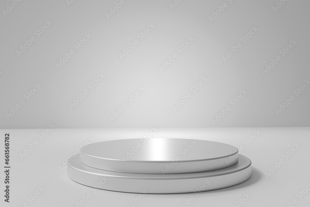 3d white podium on table against white background. 3d rendering of realistic presentation for product advertising. 3d white podium on table against white background. 3d rendering of realistic presentation for product advertising.