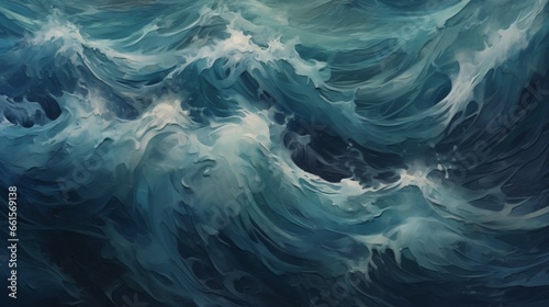 ocean depths print in the style of loose brushwork.Generative AI