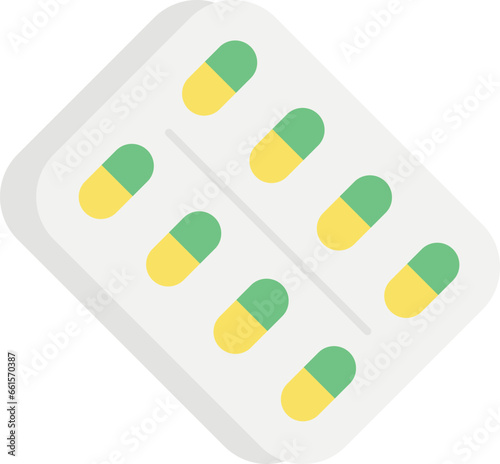 pills  flat icon design style