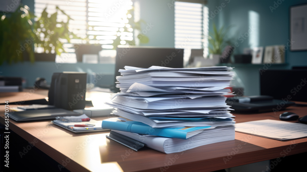 Stack of documents on the office desk. Stack of documents on the office desk.