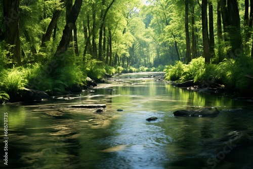 river in the forest, Generative AI