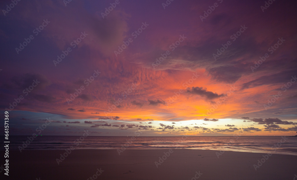 Fototapeta premium sweet pink cloud with purple shadow in blue sky during beautiful sunset..Gradient color. Sky texture, abstract nature background..Scene of colorful pink light trough in the sky background.