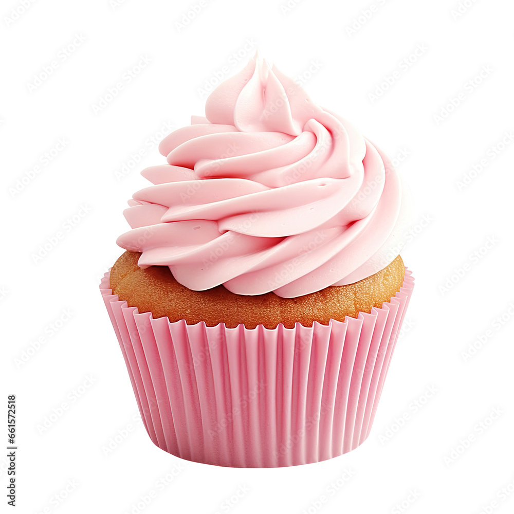 pink cupcake isolated on white pink cupcake isolated on white