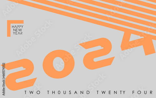 Happy new year 2024 design. With colorful truncated number illustrations. Premium vector design for poster, banner, greeting and new year 2024 celebration.