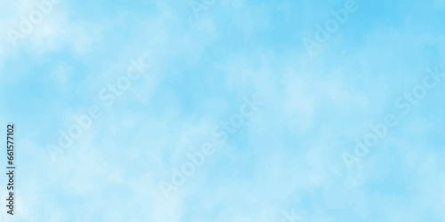 Defocused and blurry wet ink effect sky blue color watercolor background, blurred and grainy Blue powder explosion on white background, Fluffy, puffy, fresh and shiny clouds on a windy sky. 