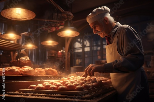 baker with bread  Generative AI