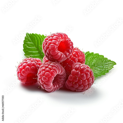 Raspberry fruit isolated photo on white background