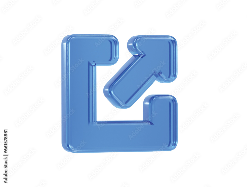 Exit icon logout 3d illustration rendering transparent Exit icon logout 3d illustration rendering transparent