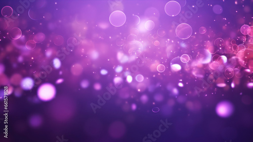 Abstract violet bokeh circles. Beautiful illustration background with particles.