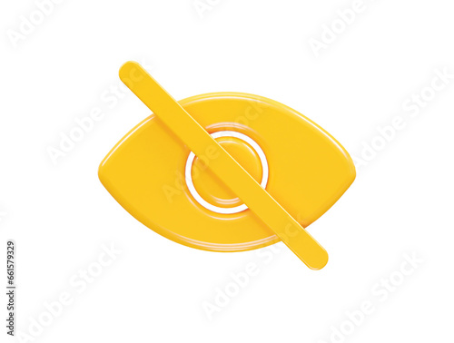 Visibility off icon 3d illustration rendering