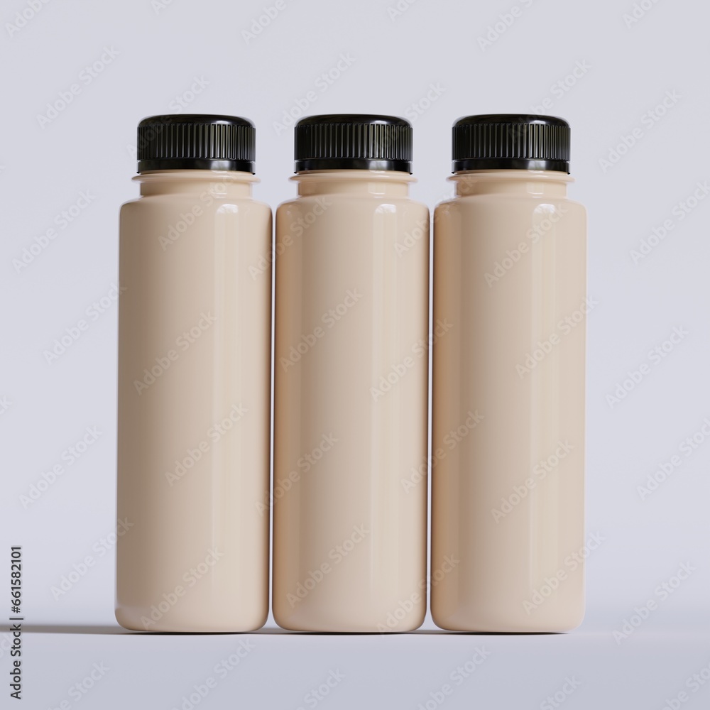 Cool Brew Coffee Bottle with a black color cup and realistic render Cool Brew Coffee Bottle with a black color cup and realistic render